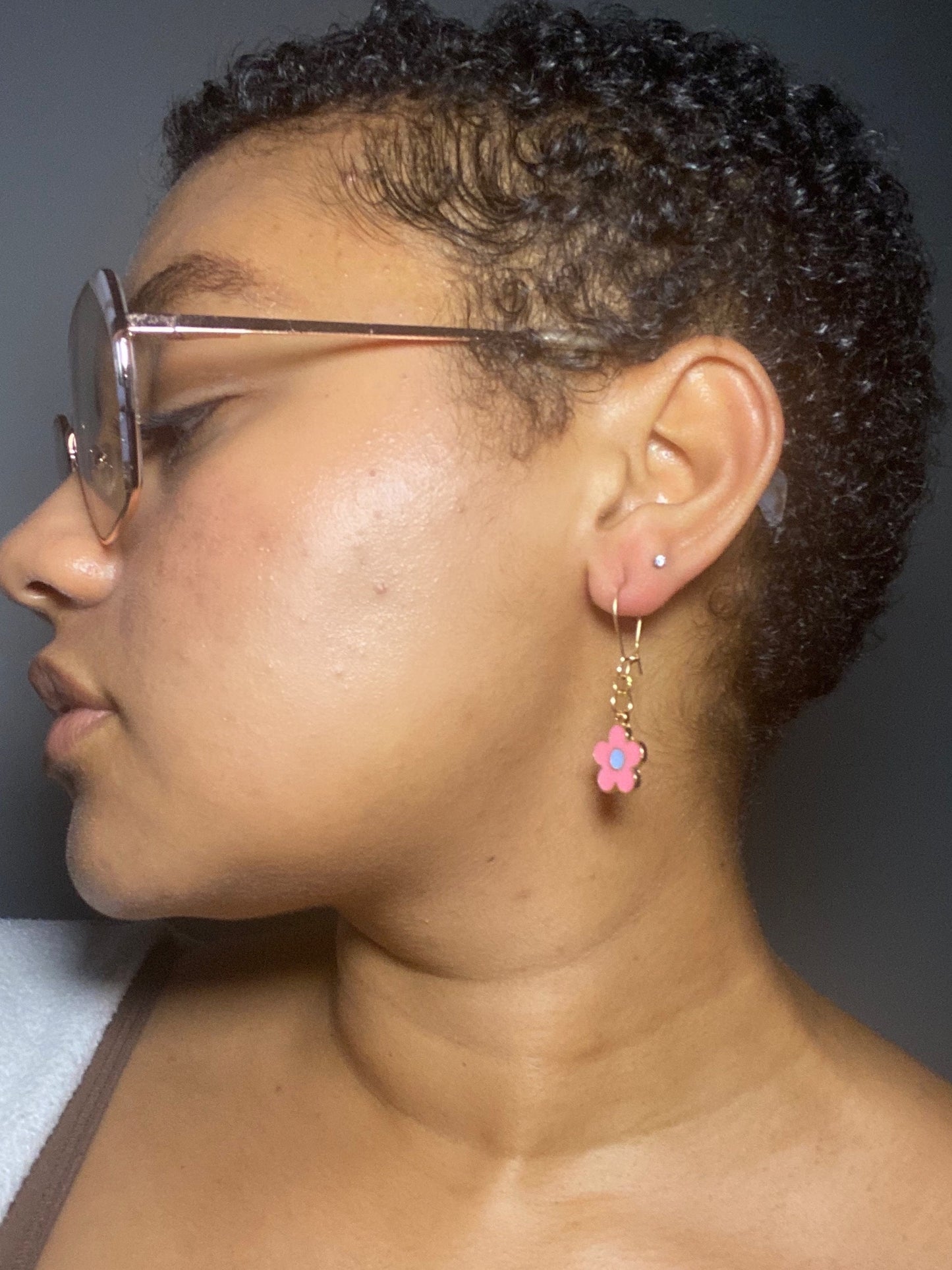 Daisy Flower Charm Earrings