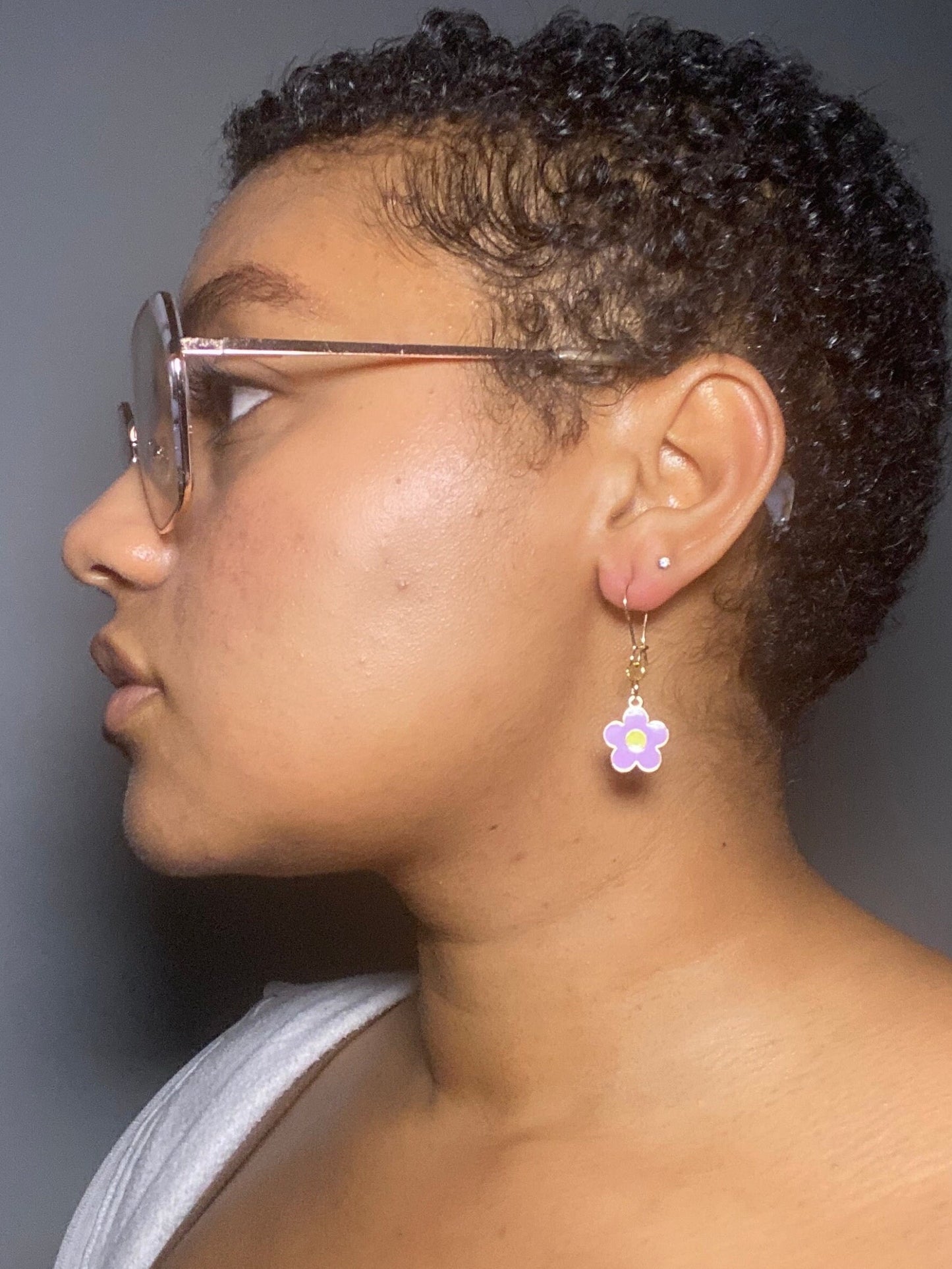 Daisy Flower Charm Earrings