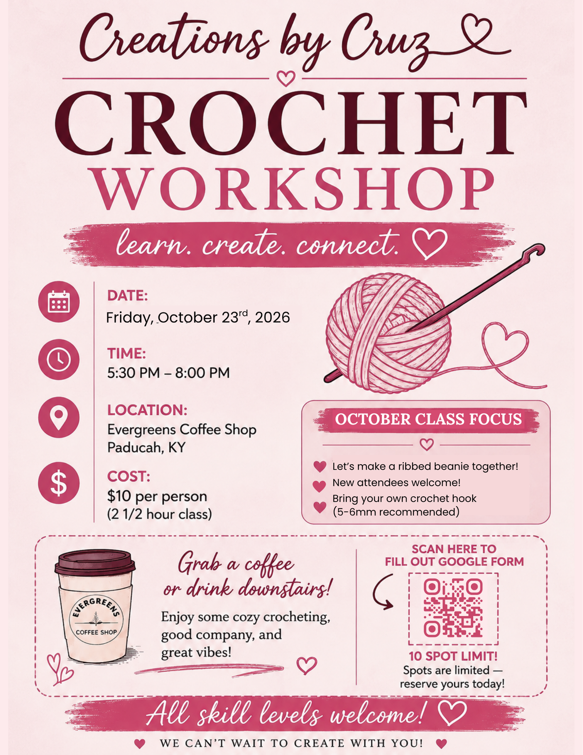 10/23 Crochet Workshop: Class 3