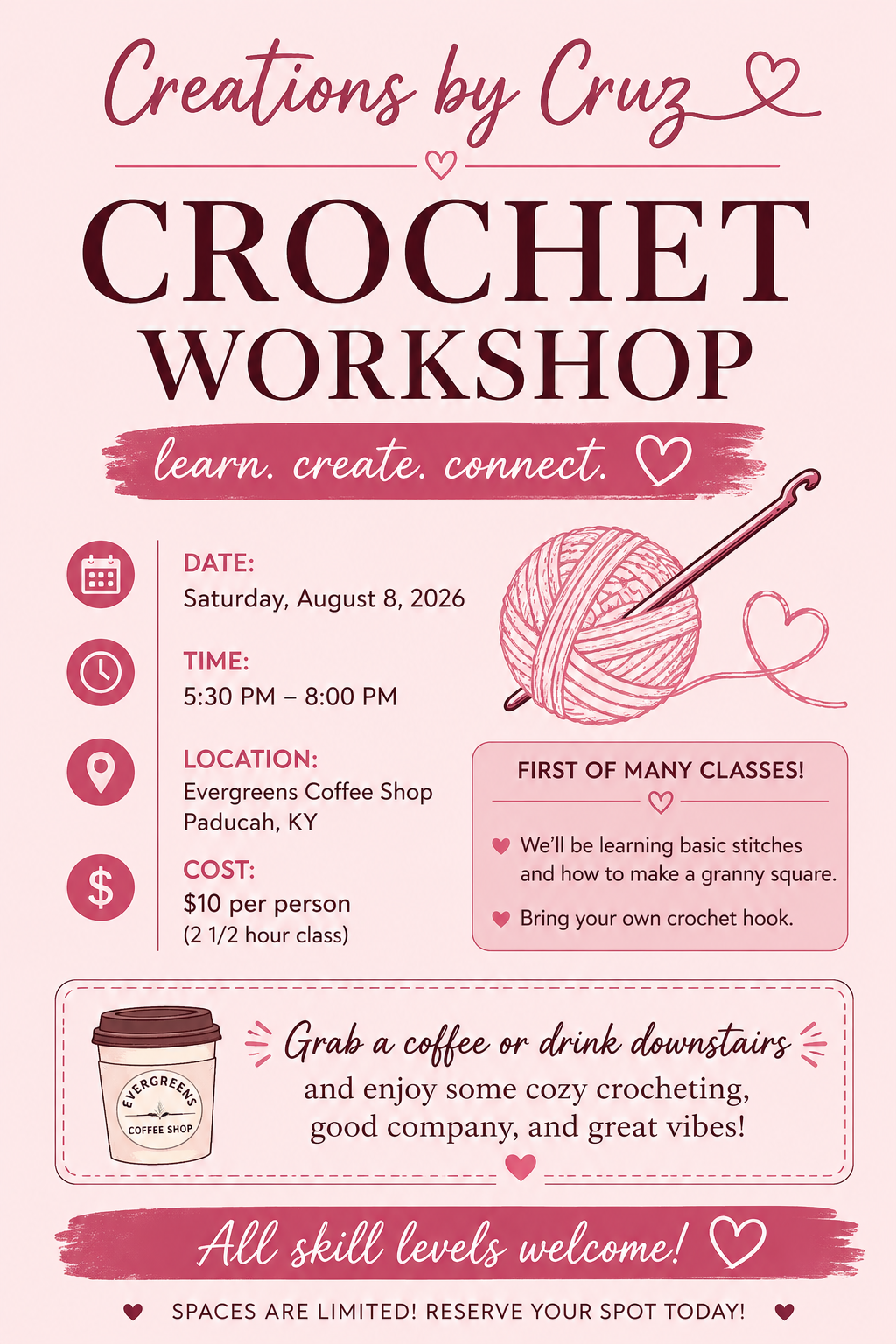 8/8 Crochet Workshop: Class 1