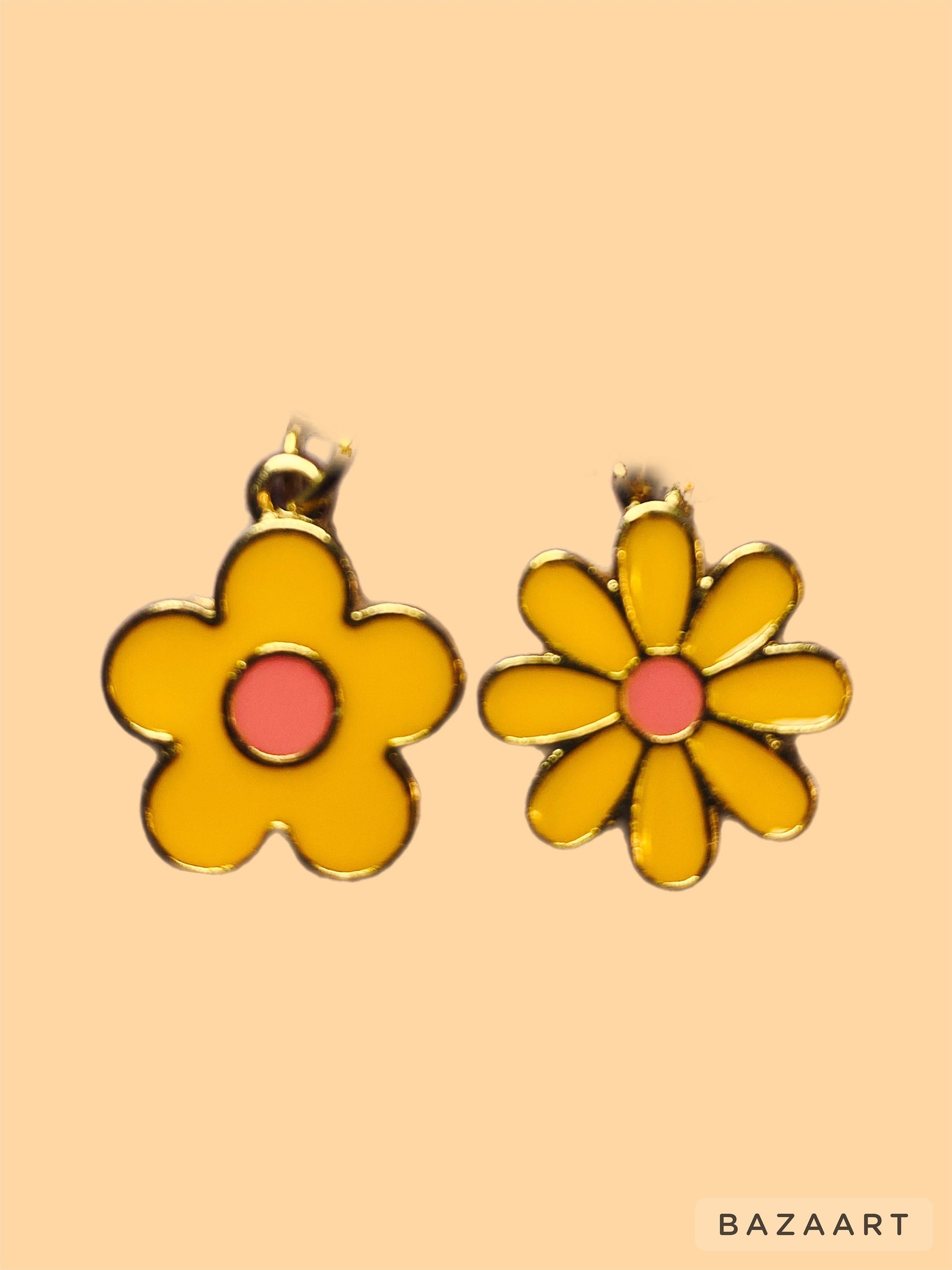 Daisy Flower Charm Earrings